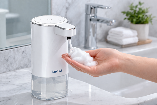 Distributeur automatique de savon mousse sans contact – 380 ml rechargeable USB avec débit de mousse réglable